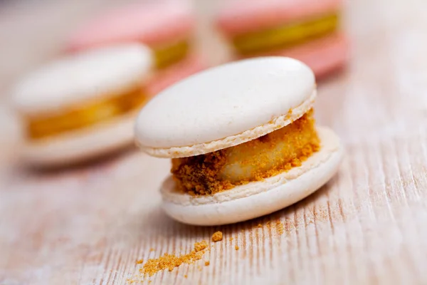 Popular French Macaroni Pastry Made Egg Whites Sugar Ground Almonds — Stock Photo, Image