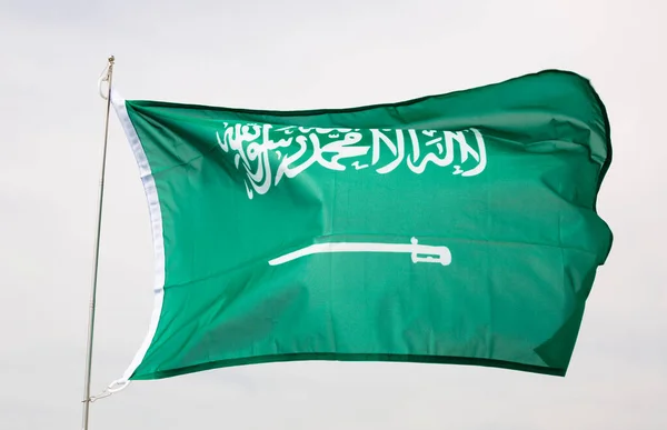 白色背景的沙特阿拉伯国旗 — 图库照片