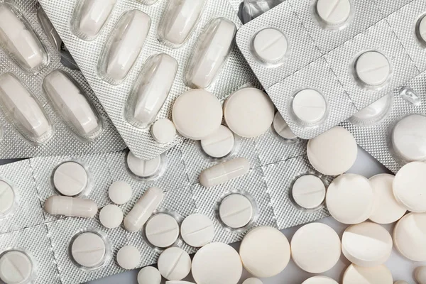 Viele Verschiedene Pillen Und Medizinische Kapseln Schließen Sich Hochwertiges Foto — Stockfoto