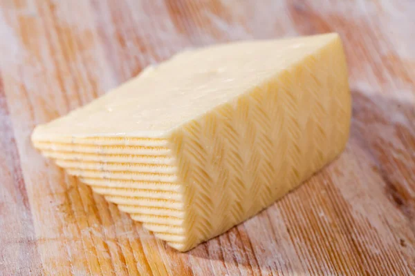 Sector Fresh Semi Soft Cheese Wood Surface — Stock Photo, Image