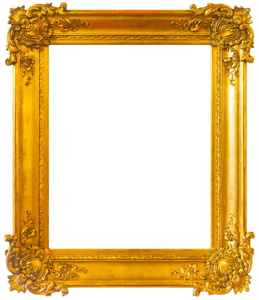 Moldura Imagem Ouro Clássico Fundo Branco — Fotografia de Stock