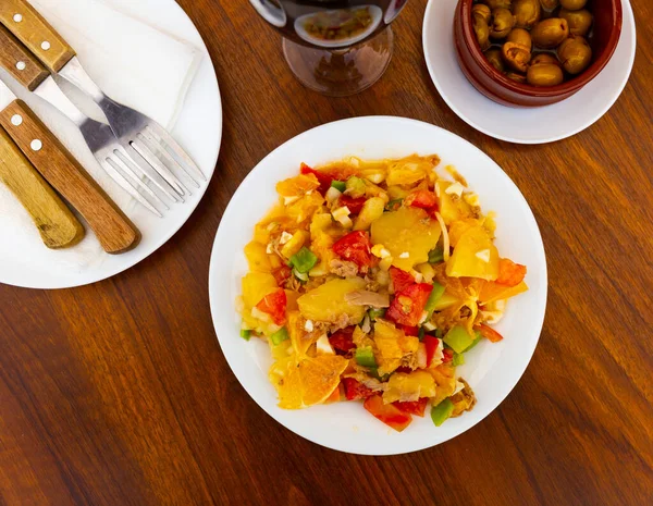 Malaga Salad Typical Andalusian Dish Spain — Stock Photo, Image