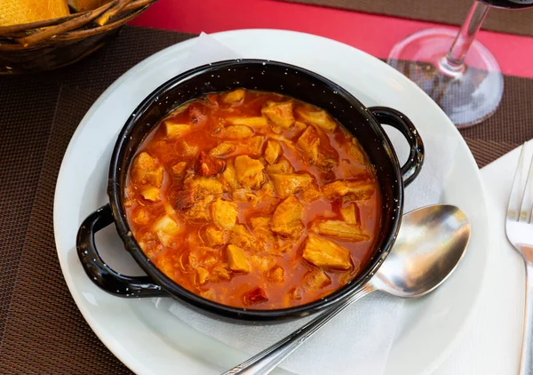 Traditional Spanish Hearty Filling Stew Callos Con Garbanzos Cooked Tripe — Stock Photo, Image