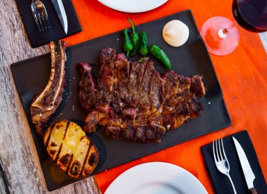 Chuleton de ternera. Sliced beef meat steak spanish style. High quality photo clipart