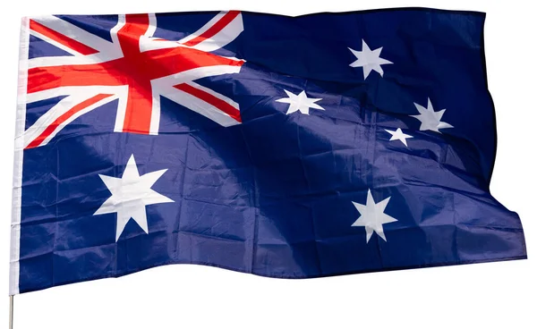 Grote Vlag Van Australië Geïsoleerd Witte Achtergrond — Stockfoto