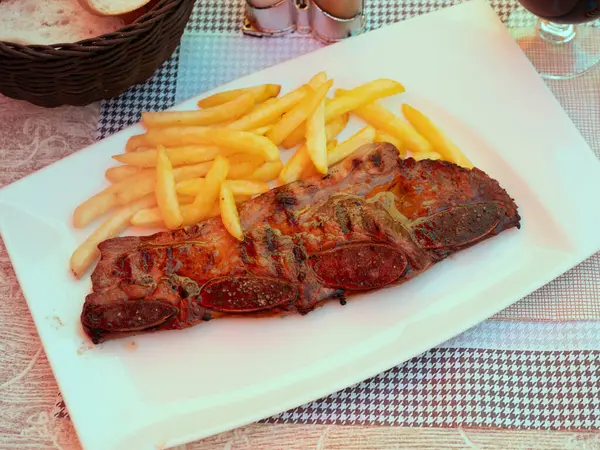 Popular Grill Dish Spain Churrasco Ternera Grilled Beef Spare Ribs Stock Picture