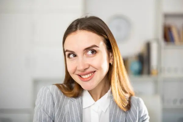 Portrait Positive Smiling Businesswoman Suit Looking Camera —  Fotos de Stock