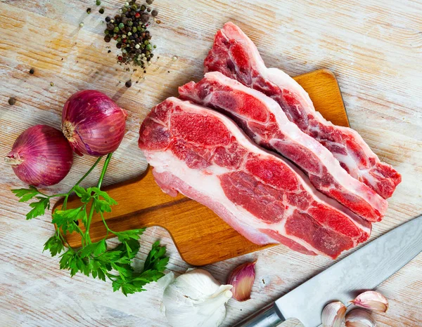 Churrasco Cru Fatias Finas Carne Vaca Ingrediente Popular Para Carne — Fotografia de Stock