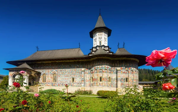 Sucevita Klooster Kerk Versierd Met Schilderijen Culturele Attractie Uit Roemenië — Stockfoto