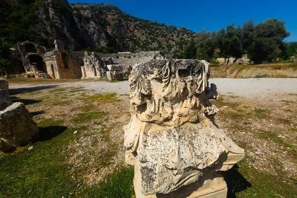 Ruined Reliefs Myra Lycian Town Demre Antalya Province Turkey — Stock Photo, Image