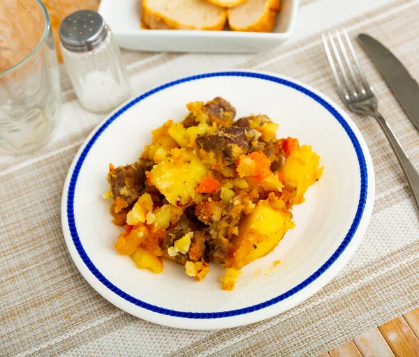 Slow Cooked Veal Stew Potato Carrot — Stock Photo, Image