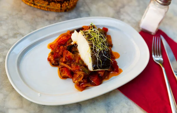 Beliebtes Gericht Der Spanischen Küche Ist Bacala Das Aus Fisch — Stockfoto