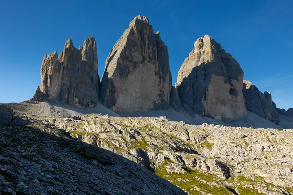 Picturesque View Three Peaks Lavaredo Situated Sexten Dolomites Northeastern Italy — Stock Photo, Image