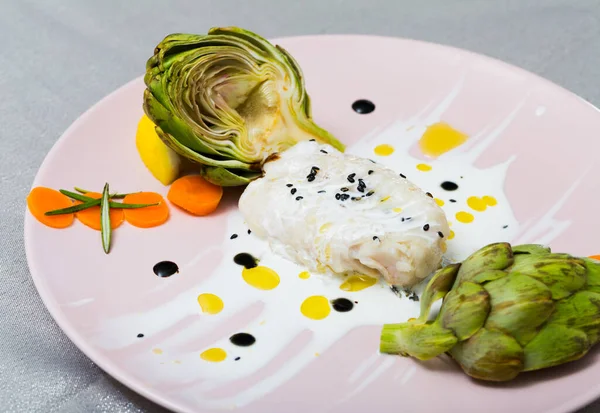 Тушеный Тушеный Провансаль Рецепт 250Гр Hake Филе Braise Течение Минут — стоковое фото