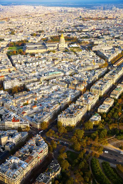 Panorama Paysage Urbain Automne Paris Avec Dôme Doré Hôtel Des — Photo