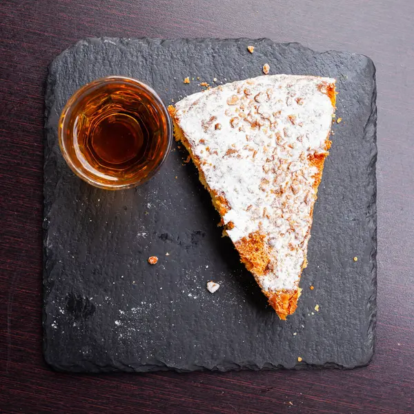Söt Dessert Tarta Santiago Mandelkaka Från Galicien Spanien — Stockfoto