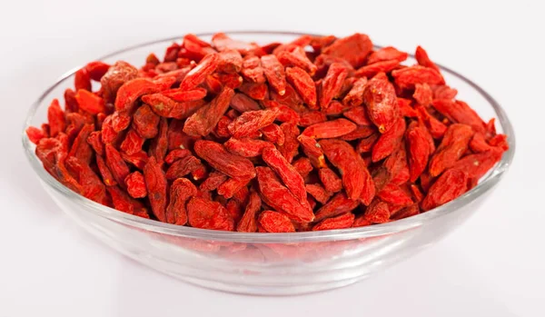 Superfood Dried Goji Berries White Background — Stock Photo, Image