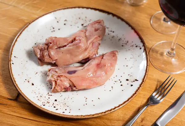 Smoked Pork Leg Seasonings Served Platter — Stock Photo, Image