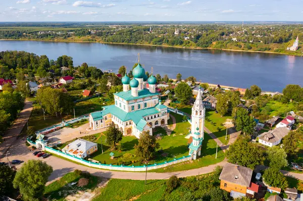 Summer Aerial View Orthodox Cathedral Resurrection Monument Medieval Church Architecture — Stock Photo, Image