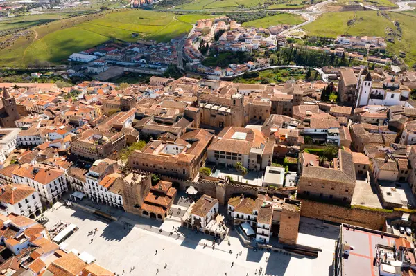 Drone View Administrative Center Residential Areas City Caceres Spain — Stock Photo, Image