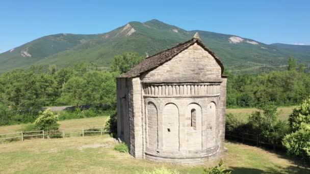 Románský Kostel San Juan Busa Obec Biescas Serrablo Provincie Huesca — Stock video