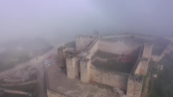 Lkbaharda Trujillo Kalesi Nin Havadan Görünüşü Caceres Spanya Yüksek Kalite — Stok video