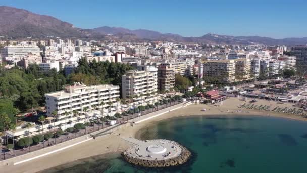Aerial Drone Perspective Beautiful Luxury Puerto Banus Bay Marbella Costa — Stock Video