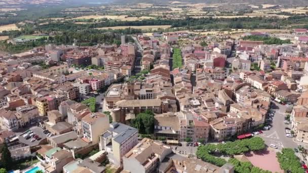 Vista Superior Ciudad Tremp España Vista Desde Arriba — Vídeos de Stock