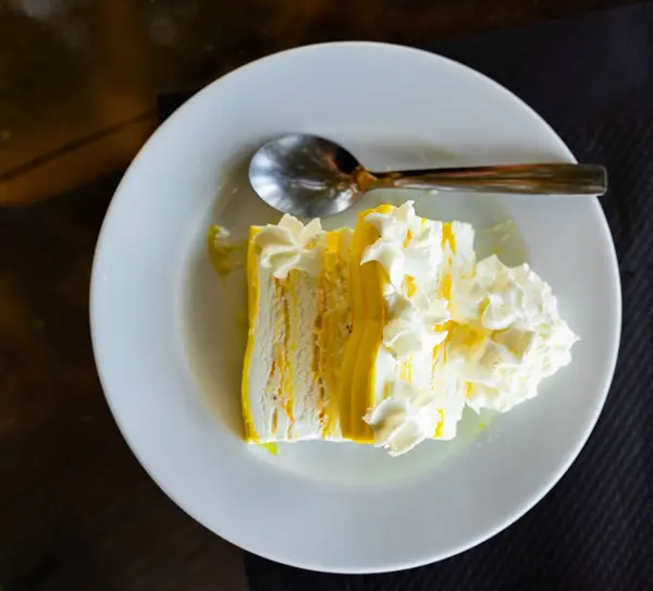 Delicious Ice Cream Lemon Zest Served Saucer Dessert — Stock Photo, Image