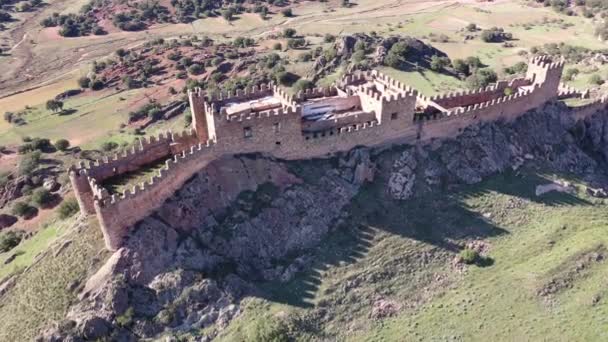 Castillo Riba Santiuste Vista Desde Arriba Guadalajara Castilla Mancha Comunidad — Vídeo de stock