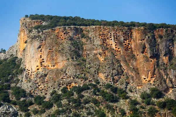 Impressive View Crag Carved Tombs Ancient Lycian City Pinara Turkey — Stock Photo, Image