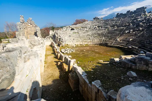 View Ruins Theater Ancient City Tlos Turkey — Stock Photo, Image