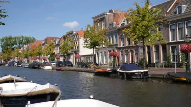 Leiden Niederlande August 2022 Sommer Ansicht Der Stadtlandschaft Von Leiden — Stockvideo