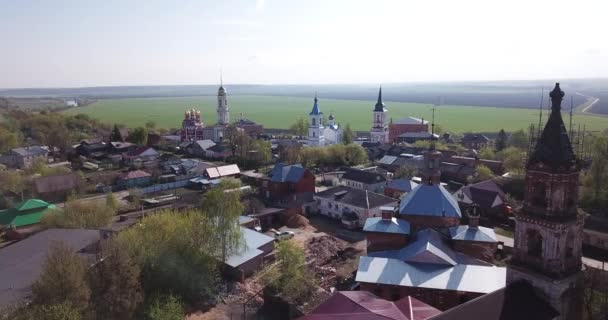 ロシアのトゥーラ州 川沿いのベレフ地区のパノラマの空中ビュー 高品質4K映像 — ストック動画