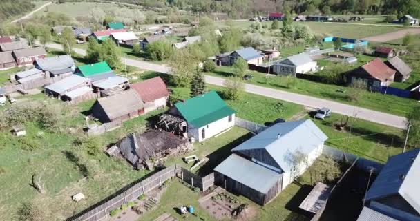 Widok Lotu Ptaka Typową Wieś Centralnej Rosji Nikolo Ushna Region — Wideo stockowe