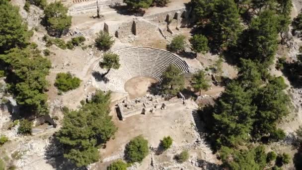 Vista General Desde Dron Ruinas Del Sitio Arqueológico Antigua Ciudad — Vídeos de Stock