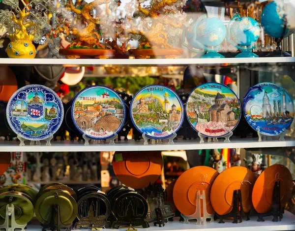 Winkel Met Toeristische Souvenirs Tbilisi Georgië — Stockfoto