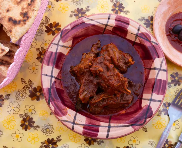 Chorba Frik Jehněčím Masem Tradiční Polévka Tuniská Kuchyně Royalty Free Stock Fotografie