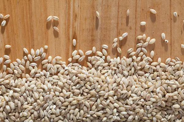 Pearl Barley Wooden Surface Macro High Quality Photo Stock Picture