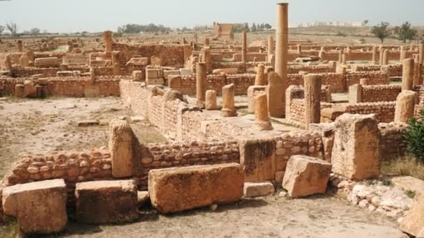 Ruins Ancient Roman Settlement Sufetula Sbeitla Northern Central Tunisia Remnants — Stock Video