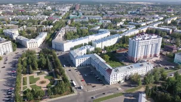 Légi Felvétel Dzerzsinszk Orosz Város Nyizsnyij Novgorod Oblast Kilátással Lenin — Stock videók