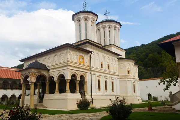 stock image Monastery Horezu is architectural landmark outdoors.