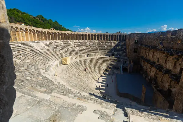 stock image Ancient amphitheater Aspendos on a sunny summer day. Antalya. Turkey