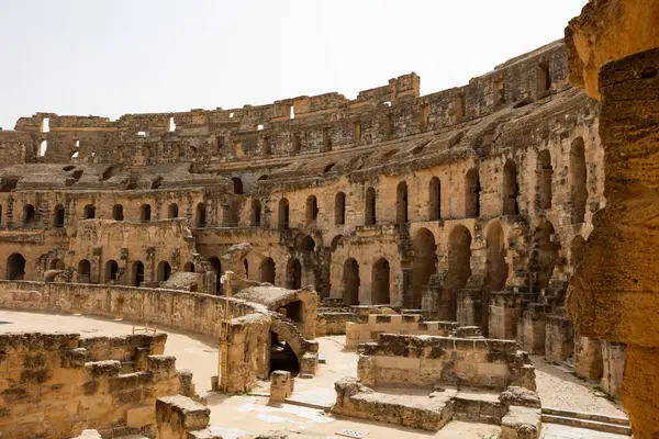 stock image View of roman amphitheater of El Jem in Djem, Tunisia