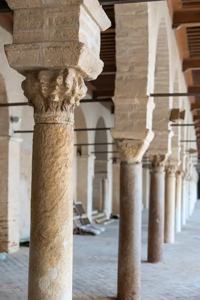 stock image Architectural open-air court area of Great Mosque of Kairouan situated in Tunisia