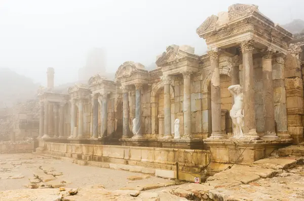 stock image Impressive view of remains of antique Nymphaeum of Sagalassos, Turkey, Burdur Province