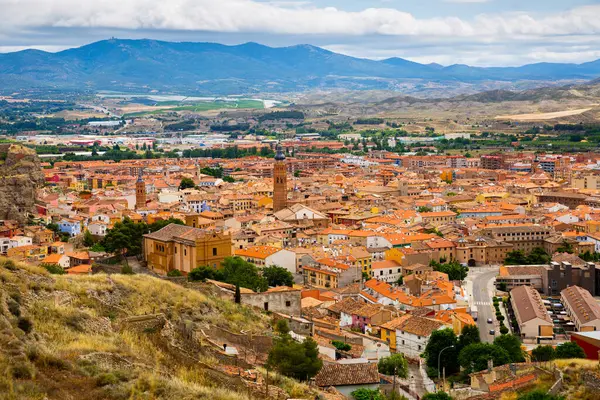 stock image High view of Calatayud and buildings at sunny day, Province of Zaragoza, Spain