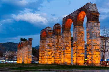 Remants of the ancient Roman aquaduct in Selcuk. Turkey clipart