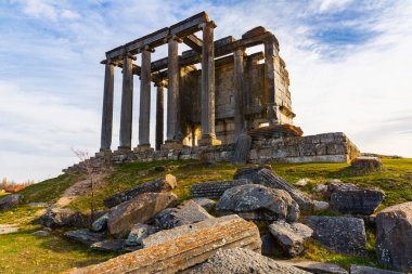 Zeus Temple at Aizanoi antique roman city in sunny day, Kutahya, Turkey clipart