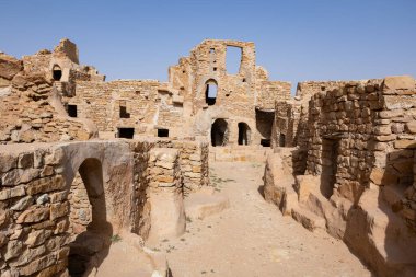 Ksar Beni Barka. One of the largest Ksar in the country. Region of Tataouine. Tunisia clipart